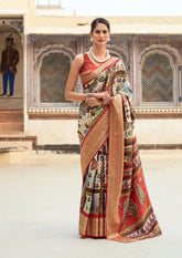 India Silk White Sarees Made From Dola Handloom Silk Showcase Exquisite Craftsmanship And Rich Heritage
